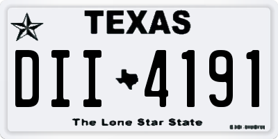 TX license plate DII4191