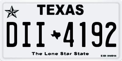TX license plate DII4192