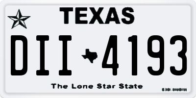 TX license plate DII4193