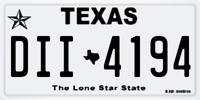 TX license plate DII4194