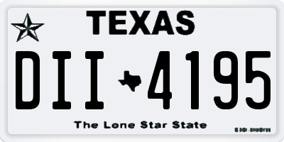 TX license plate DII4195