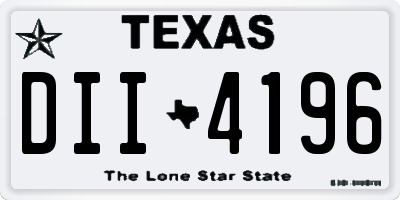 TX license plate DII4196