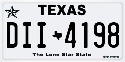 TX license plate DII4198