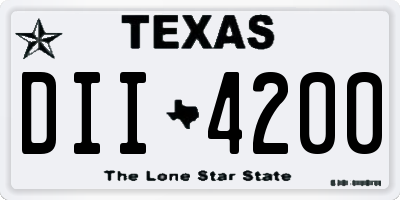 TX license plate DII4200