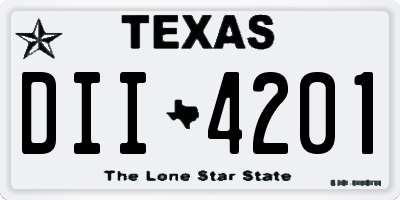 TX license plate DII4201