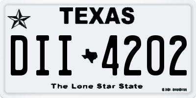 TX license plate DII4202