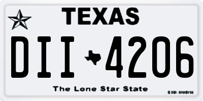 TX license plate DII4206
