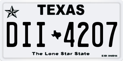 TX license plate DII4207