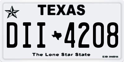TX license plate DII4208