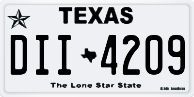 TX license plate DII4209
