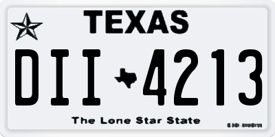 TX license plate DII4213