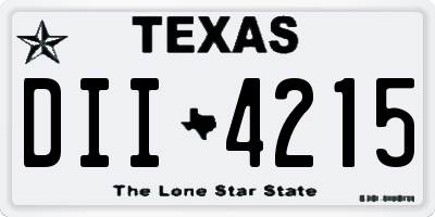 TX license plate DII4215