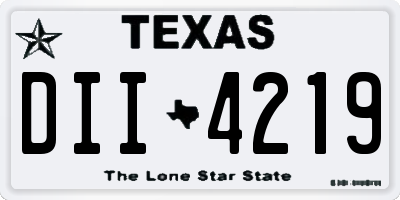TX license plate DII4219