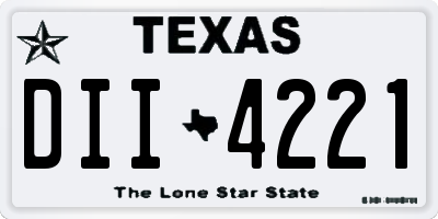 TX license plate DII4221
