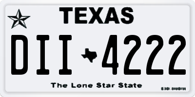 TX license plate DII4222