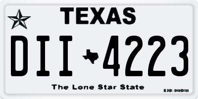 TX license plate DII4223