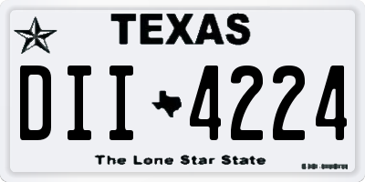 TX license plate DII4224