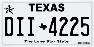 TX license plate DII4225