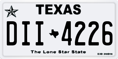 TX license plate DII4226