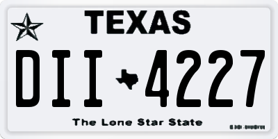 TX license plate DII4227