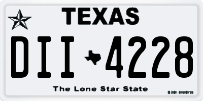 TX license plate DII4228