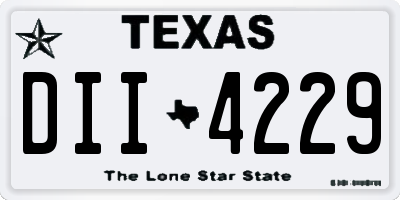 TX license plate DII4229