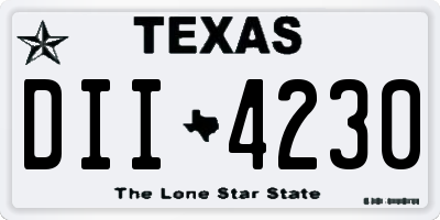 TX license plate DII4230