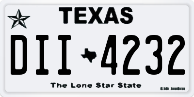 TX license plate DII4232