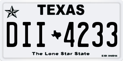 TX license plate DII4233