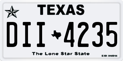 TX license plate DII4235