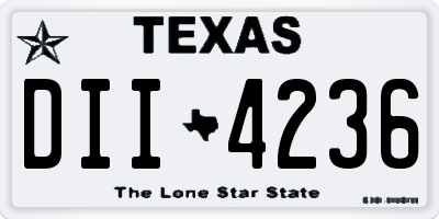 TX license plate DII4236