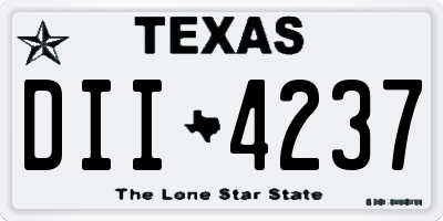 TX license plate DII4237