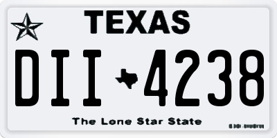 TX license plate DII4238