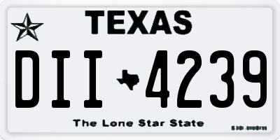 TX license plate DII4239