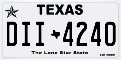 TX license plate DII4240