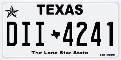 TX license plate DII4241