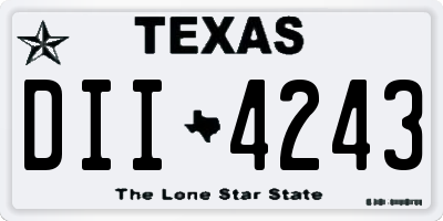 TX license plate DII4243