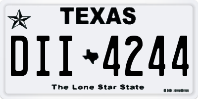 TX license plate DII4244