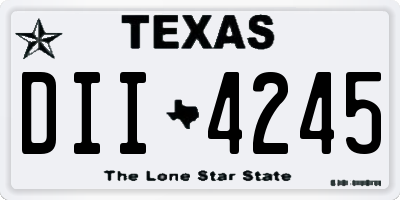 TX license plate DII4245