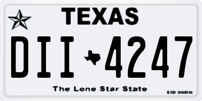 TX license plate DII4247