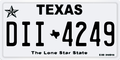 TX license plate DII4249