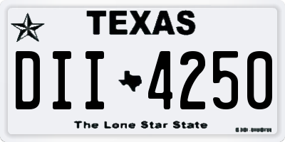 TX license plate DII4250