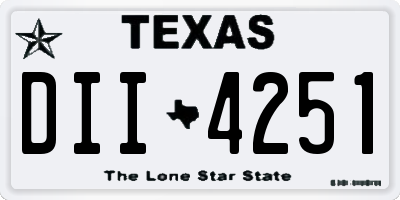 TX license plate DII4251