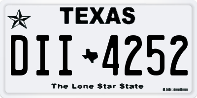 TX license plate DII4252