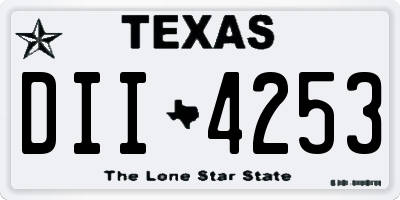TX license plate DII4253