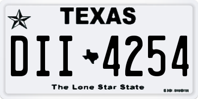 TX license plate DII4254