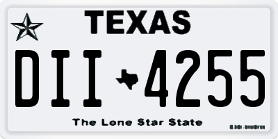 TX license plate DII4255