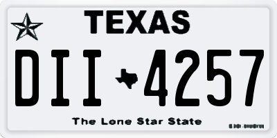 TX license plate DII4257