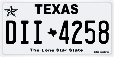 TX license plate DII4258