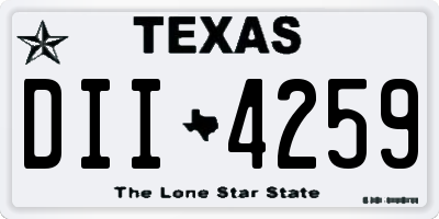 TX license plate DII4259